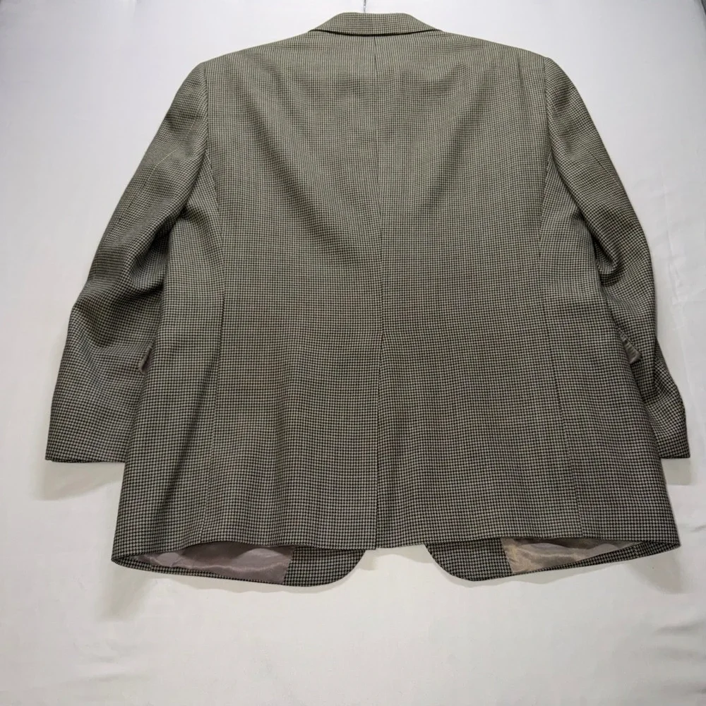 Hart Schaffner Marx Sport Coat Mens 42S Tan Houndstooth Blazer Professional